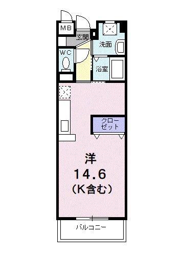 エテルノジェンテ(ワンルーム/3階)の間取り写真