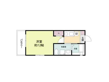 ワコーレヴィータ大開ステーシア(1K/3階)の間取り写真