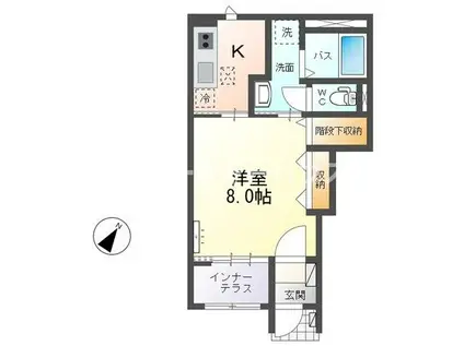 リッチハーベスト III(1K/1階)の間取り写真