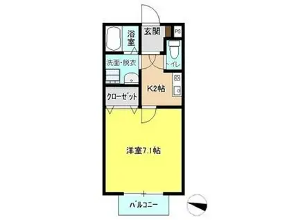 エクセル道徳(1K/2階)の間取り写真