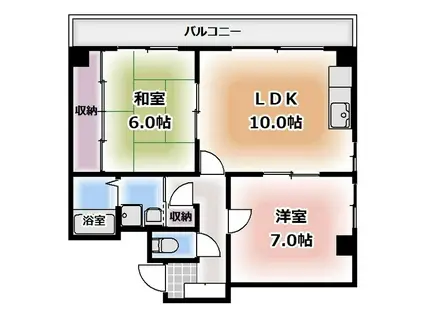 メゾンアリス(2LDK/3階)の間取り写真
