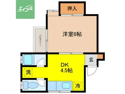 リバティハウス石神(1DK/1階)の間取り写真