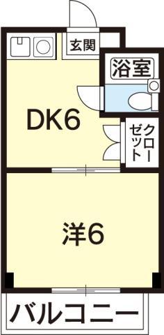 FMハイツ(1DK/2階)の間取り写真