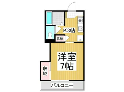 メラベルデ S棟(1K/1階)の間取り写真