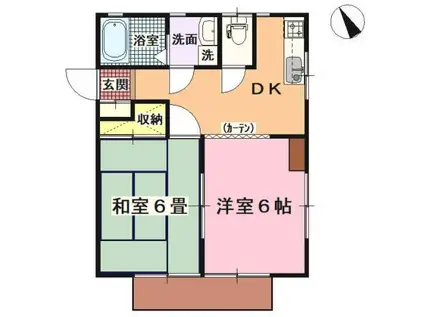 カーサいとう(2DK/1階)の間取り写真