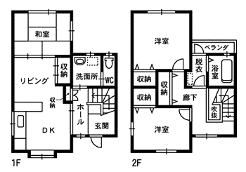 Eタウンわくの C棟・D棟(3LDK/1階)の間取り写真