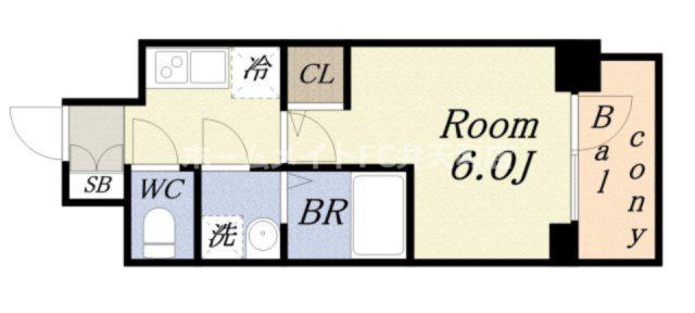 エスリード弁天町ノース RESIDENCE(1K/10階)の間取り写真