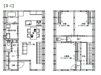 グランメゾンクレスト南蔵王II(3LDK/1階)の間取り写真