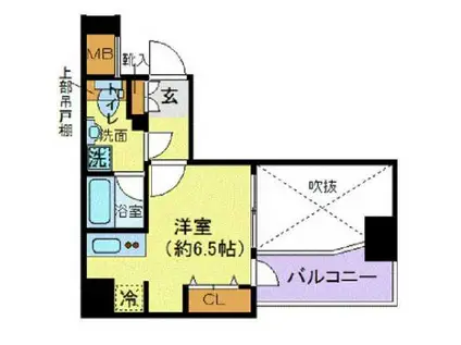 デュアレス千代田三崎町(ワンルーム/9階)の間取り写真