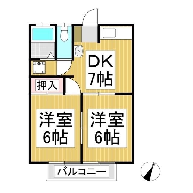 新中島アパート(2DK/1階)の間取り写真