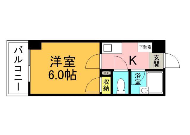 アメニティ21(1K/2階)の間取り写真