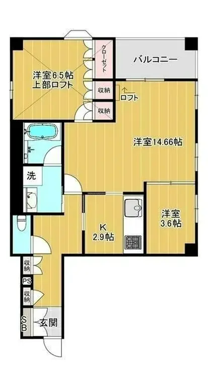 クオリア恵比寿ウエスト 13階階 間取り