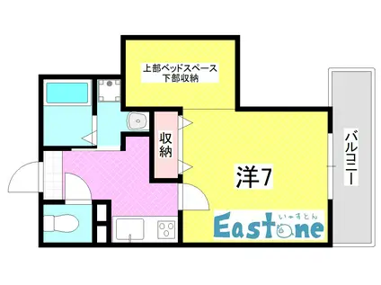 コスモ上荒田(1K/7階)の間取り写真