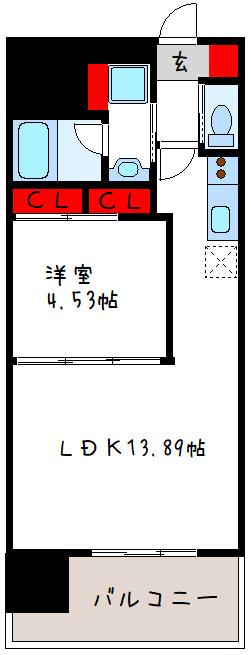 プレジオ永和ASIAN(1LDK/3階)の間取り写真