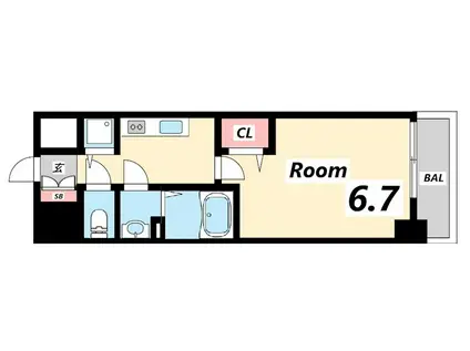 プレサンス ハーバーランド アンド・シー(1K/13階)の間取り写真