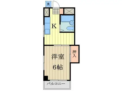 土方ハイツ(1K/3階)の間取り写真