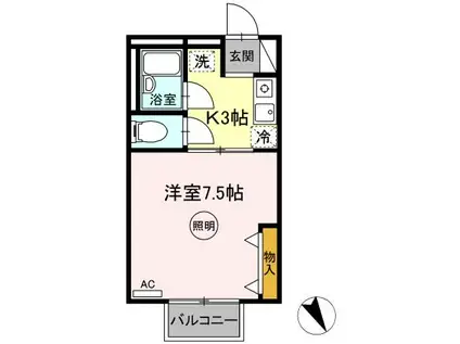 シャトル西春日A棟(1K/2階)の間取り写真