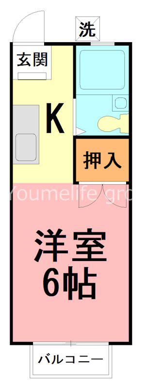 サンシティ洋光台(1K/2階)の間取り写真