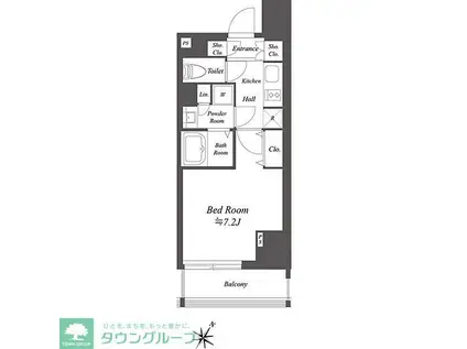 ブランシエスタ北品川(1K/10階)の間取り写真