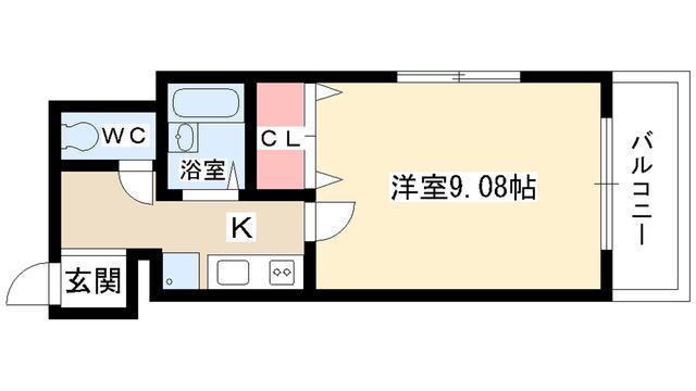 シティライフ社台(1K/1階)の間取り写真