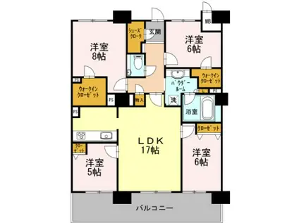 ロイヤルパークスERささしま サウス(4LDK/18階)の間取り写真