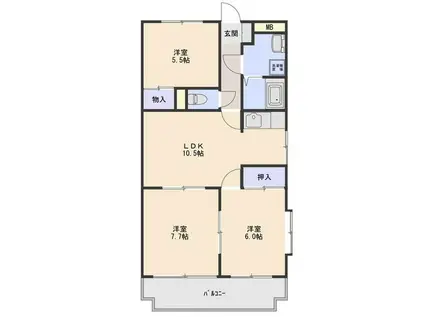 マメゾン(3LDK/1階)の間取り写真