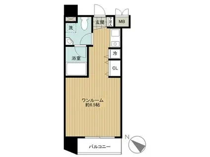 シンシア白金高輪(ワンルーム/9階)の間取り写真