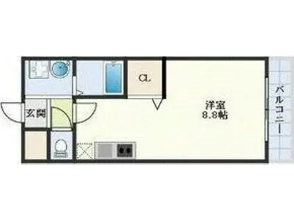 アンプルールフェールSHIBATA(1K/1階)の間取り写真