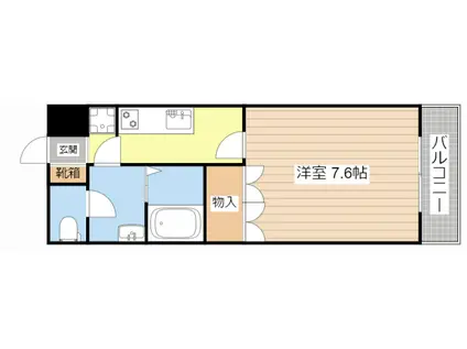 シャトーグリーンI(1K/1階)の間取り写真