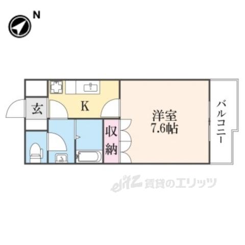 エクセルオーク(1K/2階)の間取り写真
