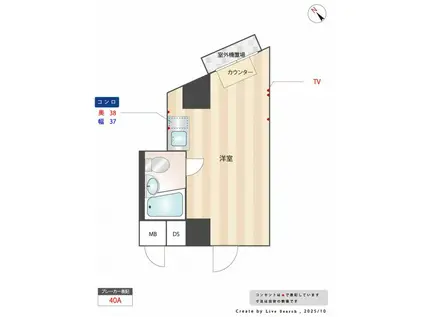 ロータリー大和(ワンルーム/7階)の間取り写真