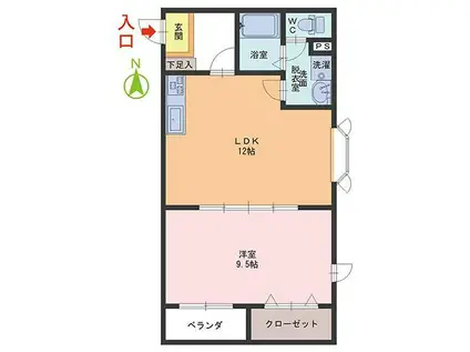 サニープラザII(1LDK/3階)の間取り写真