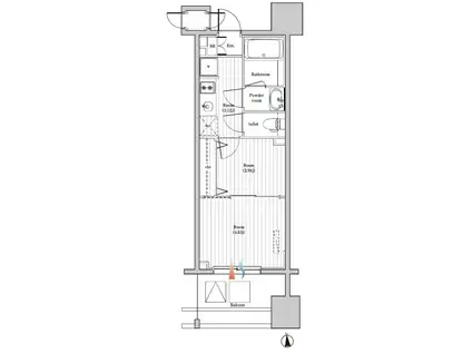 TOPAZ本厚木(2K/15階)の間取り写真