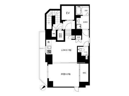 CREAL PREMIER恵比寿クリアルプレミア恵比寿(1LDK/8階)の間取り写真