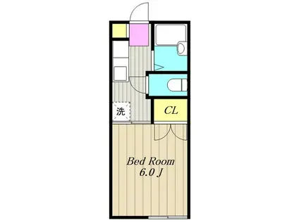 クレール玉川学園A(1K/1階)の間取り写真