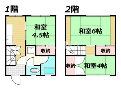 撫川コーポ(3K/2階)の間取り写真