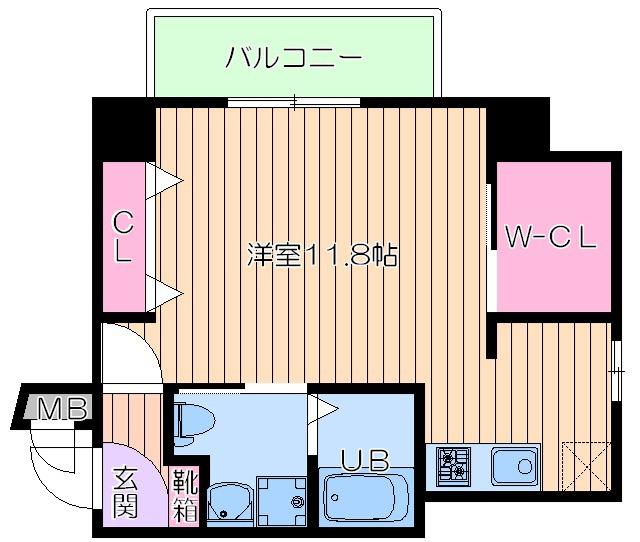 WILLDO南森町(ワンルーム/5階)の間取り写真