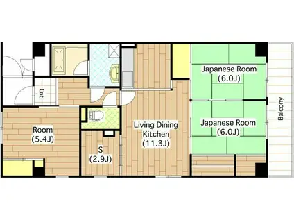 エトワール小松(3LDK/3階)の間取り写真