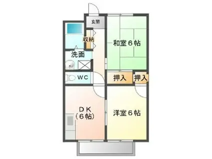 アゼリアI(2DK/1階)の間取り写真