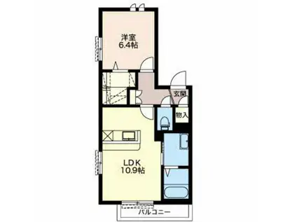 ラサーナ桂(1LDK/1階)の間取り写真