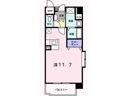 べ・ラルデ(ワンルーム/2階)の間取り写真