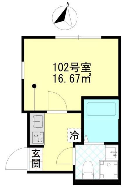 ブローテ四ツ木(1K/1階)の間取り写真