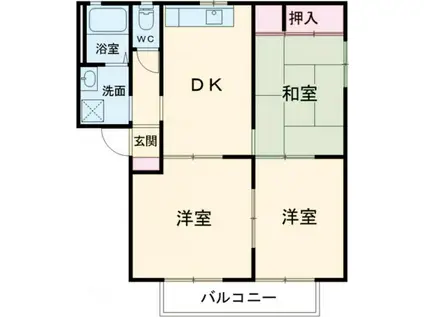 グランシードA(3DK/2階)の間取り写真