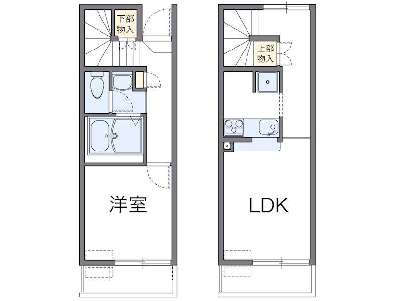 コンフォート安行原(1LDK/1階)の間取り写真