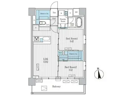 TERRA蚕糸の森(2LDK/8階)の間取り写真