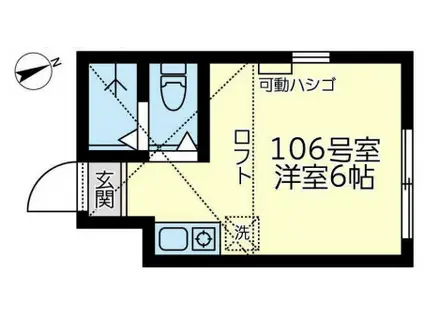 ユナイト上大岡パルフェット(ワンルーム/1階)の間取り写真