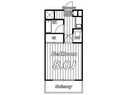 ミルフィーユ(1K/2階)の間取り写真