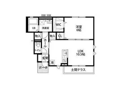 オーランジェE(1LDK/1階)の間取り写真