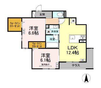セレスティア中野上高田(2LDK/1階)の間取り写真