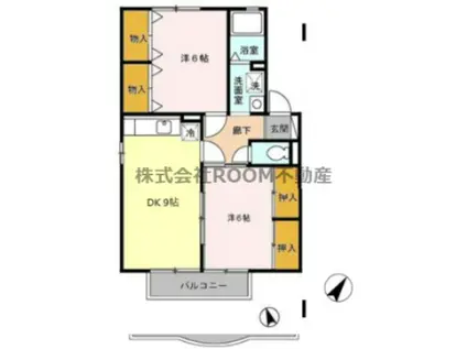 シャルマンコート(2DK/2階)の間取り写真